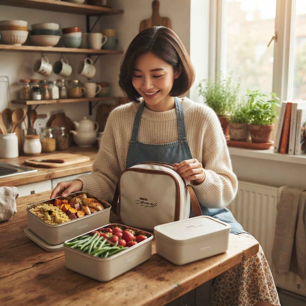Lunch Box Set with Insulated Carry Bag – 3-Layer Leakproof & Stackable
