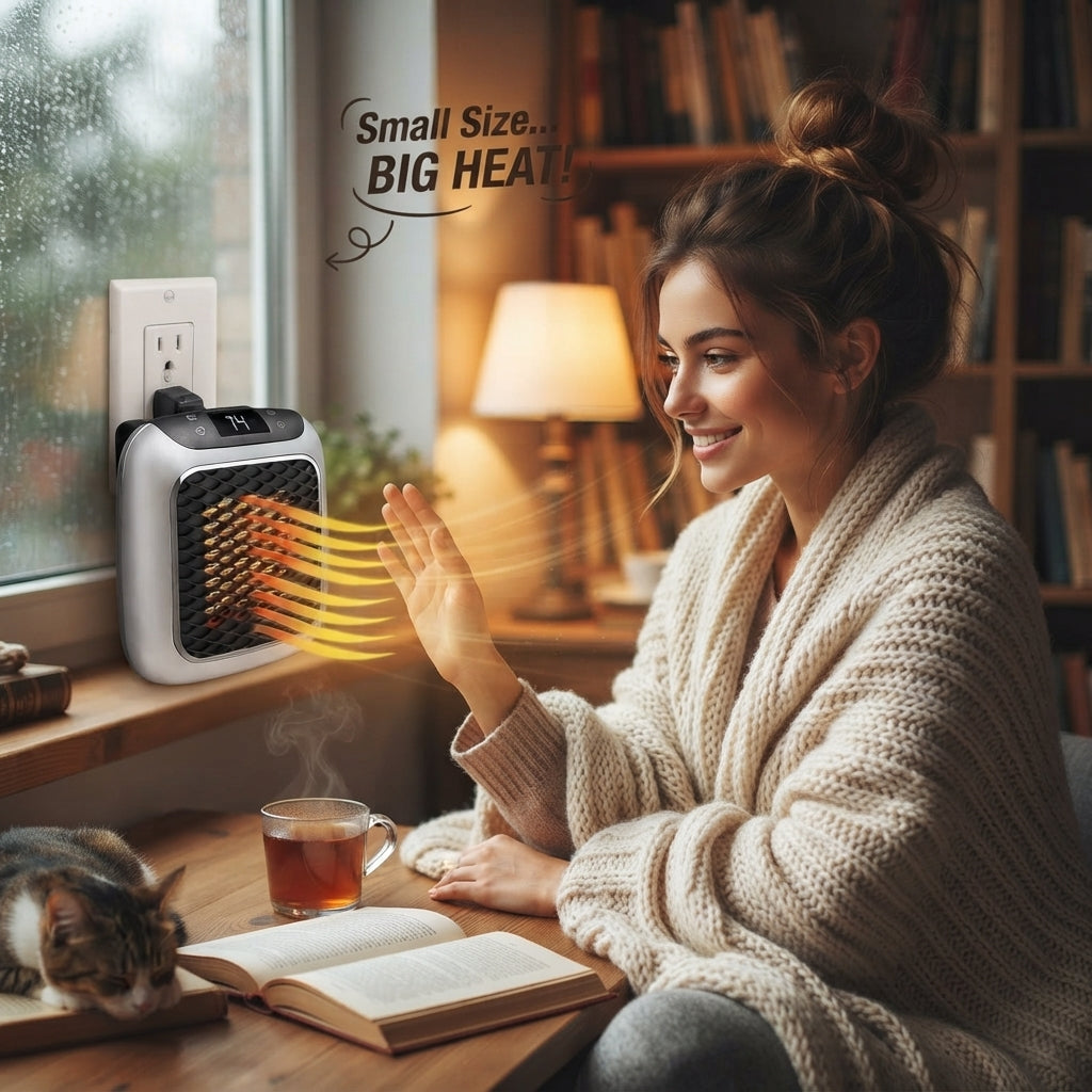 Handy Heater Turbo 800 – Wall Outlet Space Heater with Remote Control