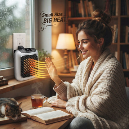 Handy Heater Turbo 800 – Wall Outlet Space Heater with Remote Control