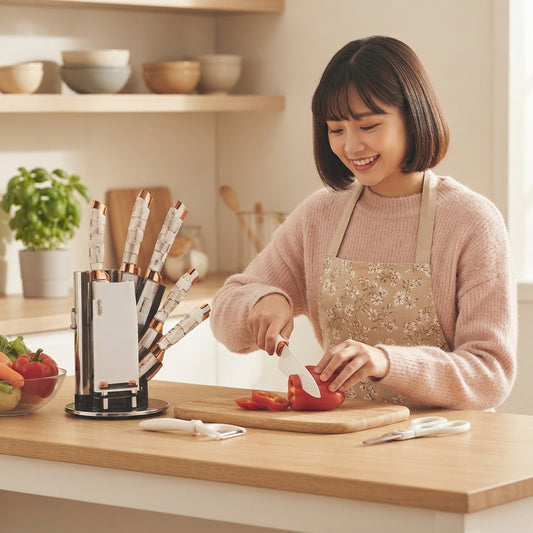Professional Unique Chef Rose Gold Knife Set