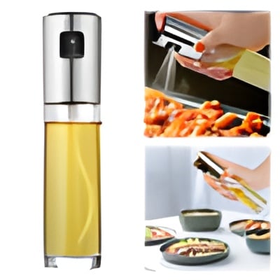 Stainless Steel Oil Spray Bottle – Refillable Cooking Oil Dispenser